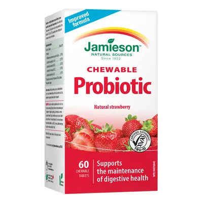 JAMIESON - Probiotic tablety na cucání s jahodovou příchutí 60 tbl.