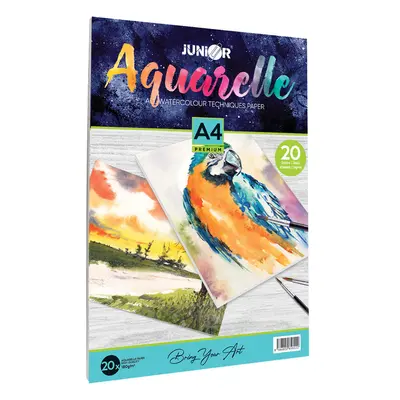 JUNIOR - Blok na skicování a malbu Aquarelle A4 20-listový, 180g/m2