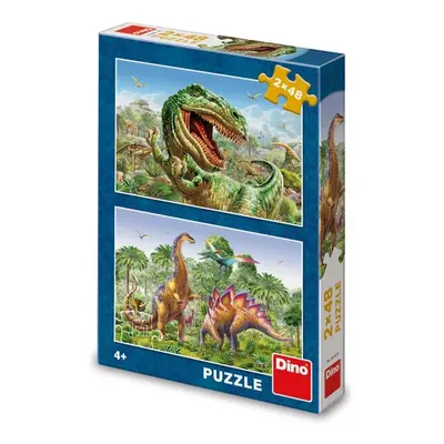 DINO - Souboj Dinosaurů 2X48 Puzzle