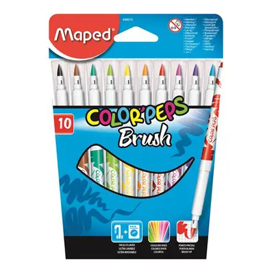 MAPED - Fixy se štětcem "COLOR`PEPS BRUSH", 10 ks