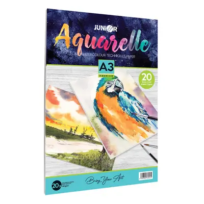 JUNIOR - Blok na skicování a malbu Aquarelle A3 20-listový, 180g/m2