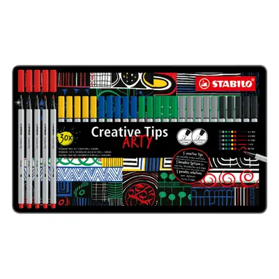 STABILO - Kreativní set Creative Tips CLASSIC (6 různých barev) 30 ks sada v plechu