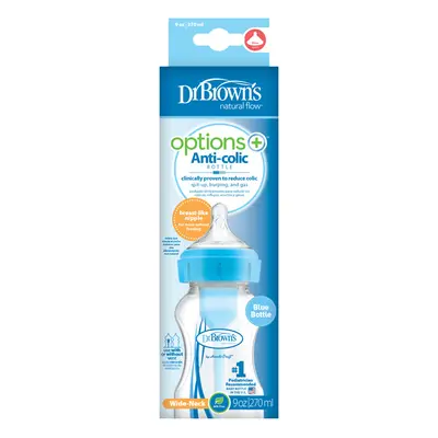 DR.BROWNS - Láhev antikolik Options+ široké hrdlo 270ml plast modrá (WB91602)