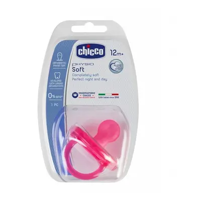 CHICCO - Celosilikonová savička Physio Soft 12m+, růžová