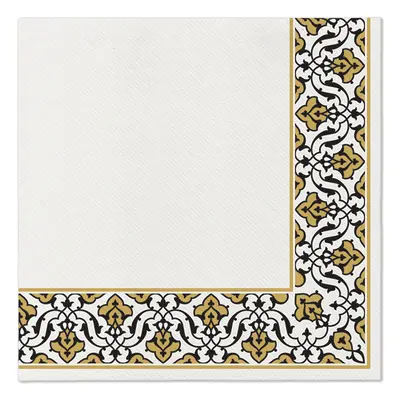 PAW - Ubrousky AIRLAID 40x40 cm - Floral Frame gold-black