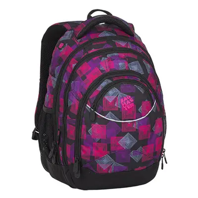 BAGMASTER - Studentský batoh ENERGY 8 E BLACK / PINK / VIOLET