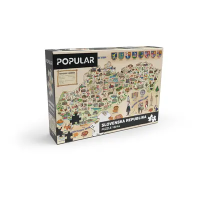 POPULAR - Puzzle - Mapa Slovenska, 160 ks