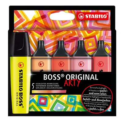 STABILO - Zvýrazňovač - BOSS ORIGINAL - ARTY - 5 ks balení - s 5 různými barvami