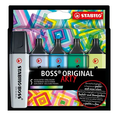 STABILO - Zvýrazňovač - BOSS ORIGINAL - ARTY - 5 ks balení - s 5 různými barvami