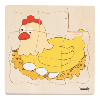 WOODY - Puzzle na desce Vývoj slepice