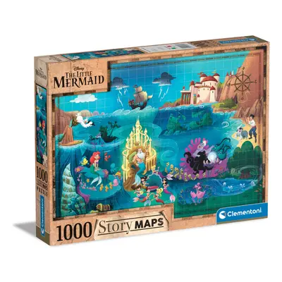 CLEMENTONI - Puzzle 1000 dílků Disney Mapa - Malá mořská víla