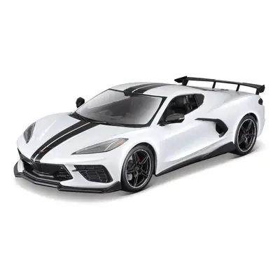 MAISTO - 2020 Chevrolet Corvette Stingray Coupe (High Wing), bílá, 1:18