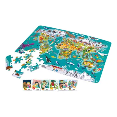 HAPE - Dětské puzzle - Mapa světa 2 v 1