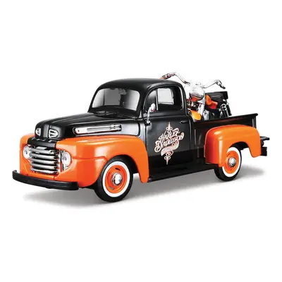 MAISTO - Harley-Davidson Custom, 1948 Ford F-1 Pick up + 1958 FLH Duo Glide, 1:24