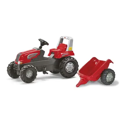 ROLLYTOYS - Šlapací traktor Rolly Juniors vlečkou červený akční