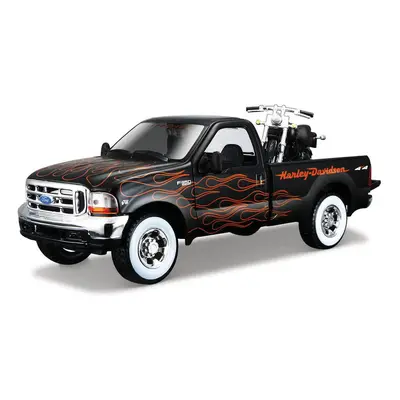 MAISTO - Harley-Davidson Custom, 1999 Ford F-350 Super Duty Pickup , 1:24