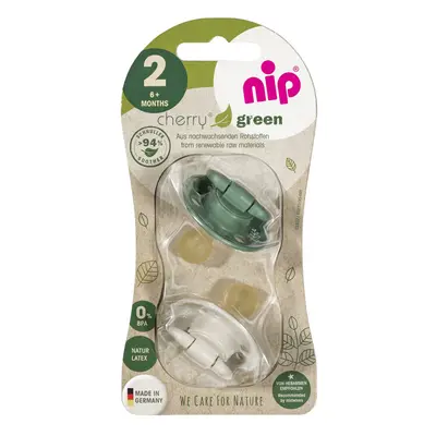 NIP - GREEN line dudlík K, 6m+, 2ks, green/beige