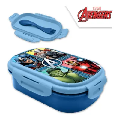 KIDS LICENSING - Dělený plastový box na svačinu s vidličkou AVENGERS, AV16034