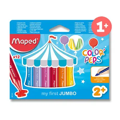 MAPED - Voskovky trojhranné Jumbo "COLOR`PEPS", 12 ks