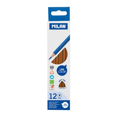 MILAN - Pastelky Ergo Grip trojhranné, Brown