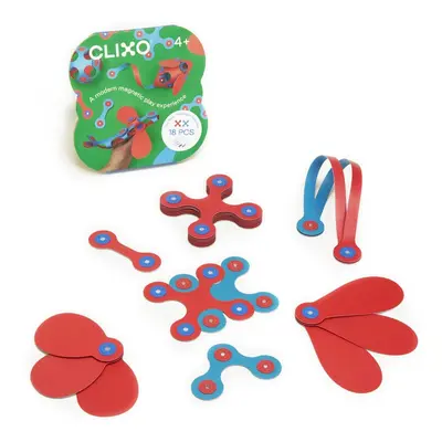 CLIXO - Itsy Flamingo & Turquoise - magnetická stavebnice 18 kusů