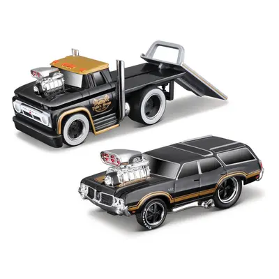 MAISTO - Muscle Transports - 1966 Chevrolet C60 Flatbed 1970 Oldsmobile Vista Cruiser, 1:64