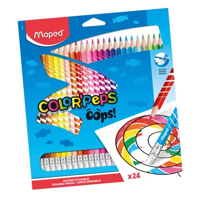 MAPED - Pastelky trojhranné "COLOR'PEPS OOPS" s gumou sada 24 ks