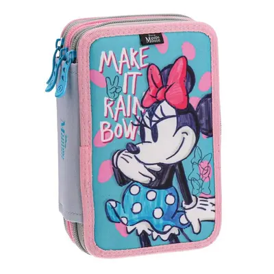 JUNIOR - Penál 3-patrový plný - make it rainbows, Minnie Mouse