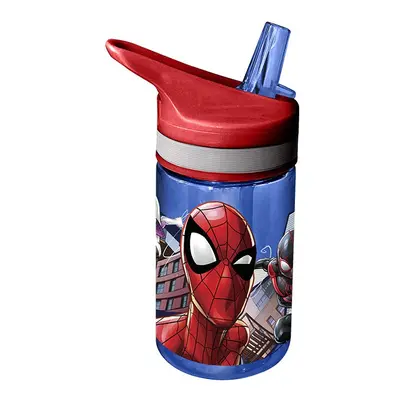 KIDS LICENSING - Plastová láhev s výsuvnou brčkem SPIDERMAN, 400ml, SP16031