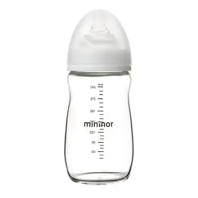 MININOR - Skleněná kojenecká lahev 240ml 0m