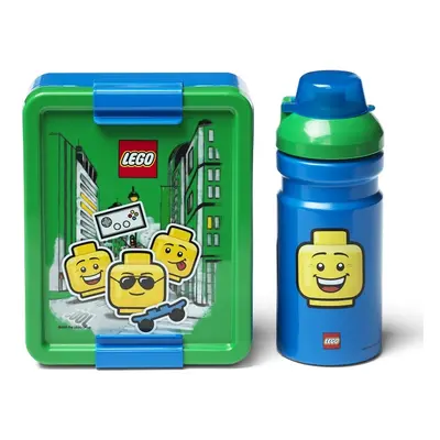 LEGO LUNCH - ICONIC Boy svačinový set (láhev a box) - modrá/zelená