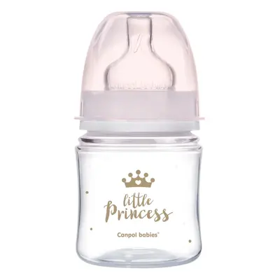 CANPOL BABIES - Lahev se širokým hrdlem Royal Baby 120 ml růžová