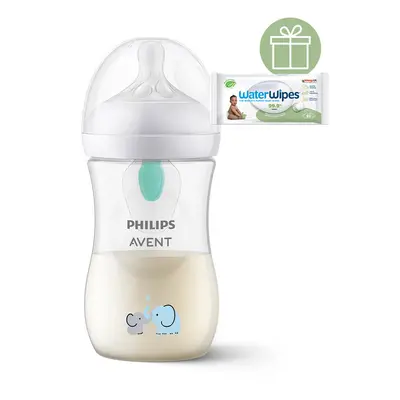 PHILIPS AVENT - Láhev Natural Response s ventilem AirFree 260 ml, 1m+, slon+WW Soapberry 60ks