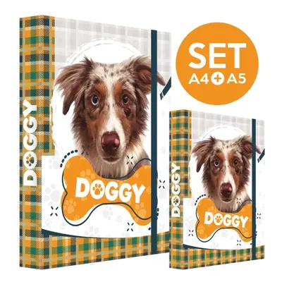 JUNIOR - Box na sešity SET A4+A5 Jumbo Doggy