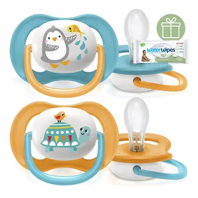 PHILIPS AVENT - Šidítko Ultra air Zvířátko 6-18m chlapec, 2 ks+WW Soapberry 60ks