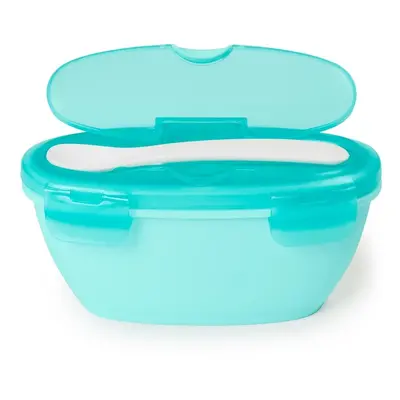 SKIP HOP - Miska s lžičkou v ochranném pouzdře Easy Serve Teal 240ml, 3m+