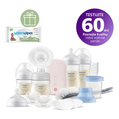 PHILIPS AVENT - Odsávačka mateřského mléka elektrická sada SCD340/31+WW Soapberry 60ks