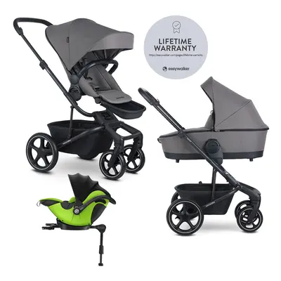 EASYWALKER - Kočárek kombinovaný Harvey? 2v1 Pebble Grey LITE RWS + KIDDY Evoluna i-size 2 + zák