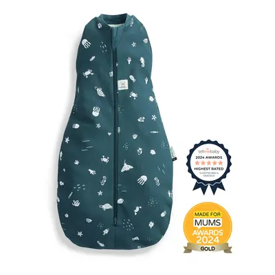 ERGOPOUCH - Zavinovačka a pytel na spaní 2v1 Cocoon Ocean 0-3 m, 3-6 kg, 0,2 tog