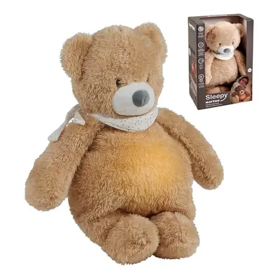 NATTOU - Usínaček plyšový hudební se světýlkem a senzorem pláče 4v1 Sleepy Bear Pale Brown 0m+