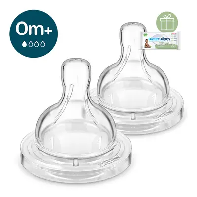 PHILIPS AVENT - Dudlík na láhev Anti-colic novorozenecký průtok 0m+, 2 ks+WW Soapberry 60ks