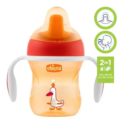 CHICCO - Hrneček Training s držadly 200 ml, červený 6 m+