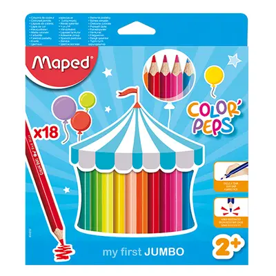 MAPED - Farebné ceruzky trojbok JUMBO Color' Peps18ks