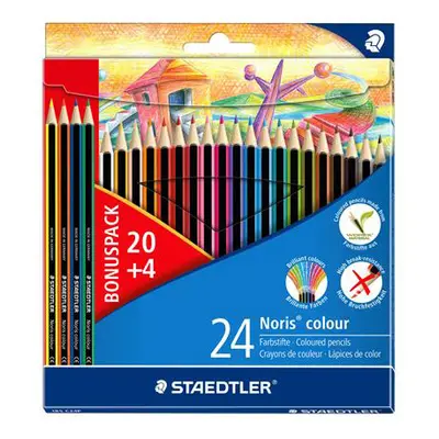 STAEDTLER - Farebné ceruzky, šesťhranné, Noris Colour, 20+4 rôznych farieb