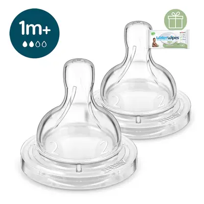 PHILIPS AVENT - Dudlík na láhev Anti-colic pomalý průtok 1m+, 2 ks+WW Soapberry 60ks