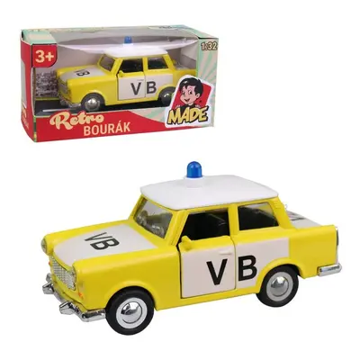 MADE - Auto Trabant-policejní, kovový, 12 cm