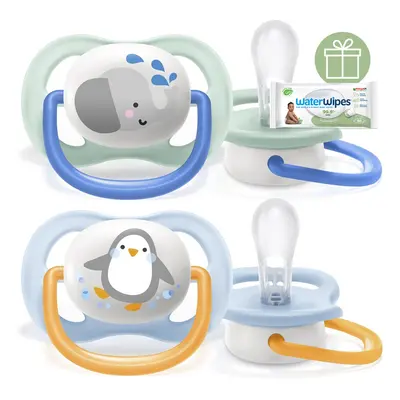 PHILIPS AVENT - Šidítko Ultra air Zvířátko 0-6m chlapec, 2 ks+WW Soapberry 60ks