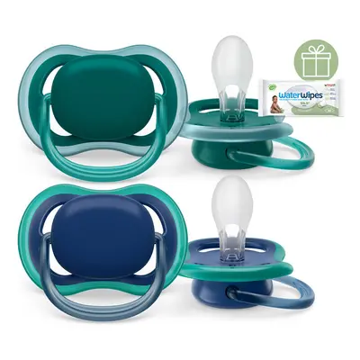 PHILIPS AVENT - Šidítko Ultra air neutral 6-18m chlapec modrá, 2ks+WW Soapberry 60ks