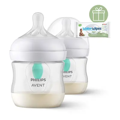 PHILIPS AVENT - Láhev Natural Response s ventilem AirFree 125 ml, 0m+, 2 ks+WW Soapberry 60ks