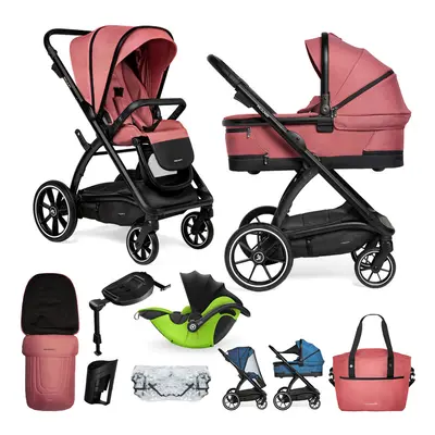 MUUVO - Kočárek kombinovaný Trick set 2v1 Pure pink + KIDDY Evoluna i-size 2 + základna